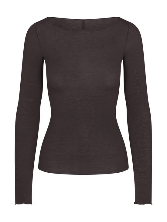 SKIMS Tops - Skims Sheer Modal Boat Neck T-Shirt